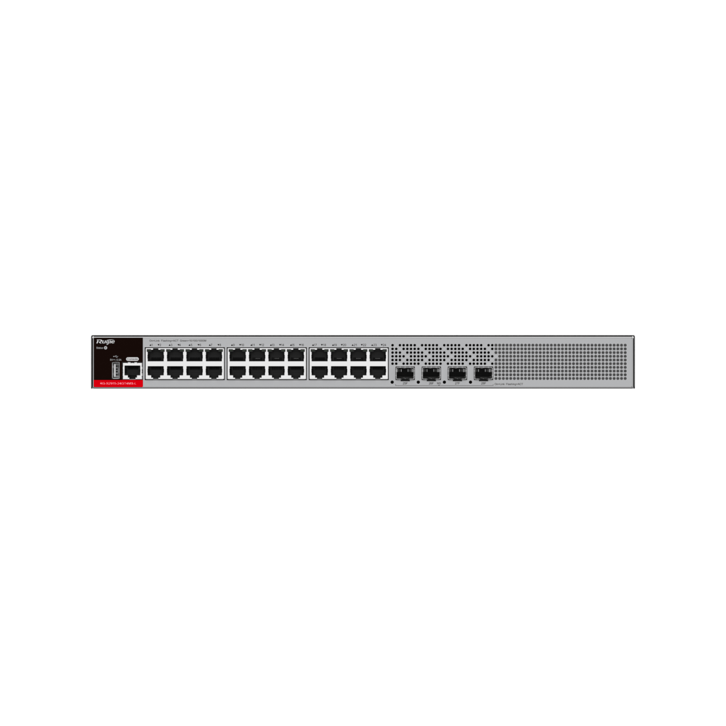 Switch Ruijie 24 cổng Gigabit Layer 2+ với 4 cổng SFP đường lên 2.5GE RG-S2915-24GT4MS-L